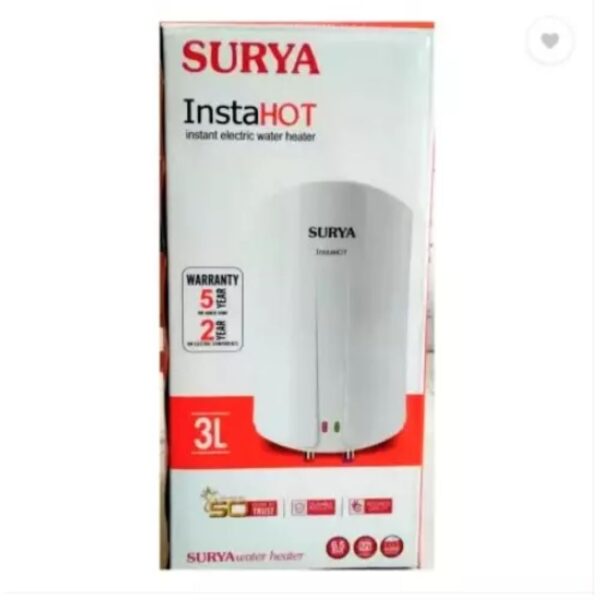 Surya InstaHot 3 L White Instant Water Heater Geyser - Image 2