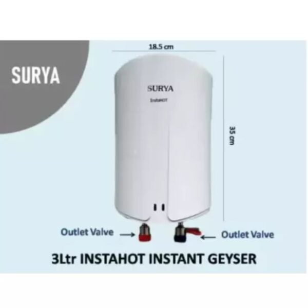 Surya InstaHot 3 L White Instant Water Heater Geyser - Image 3